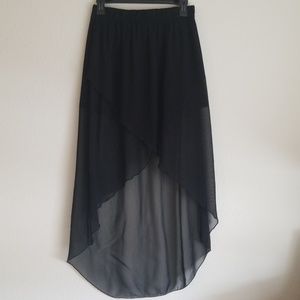 Black high low skirt